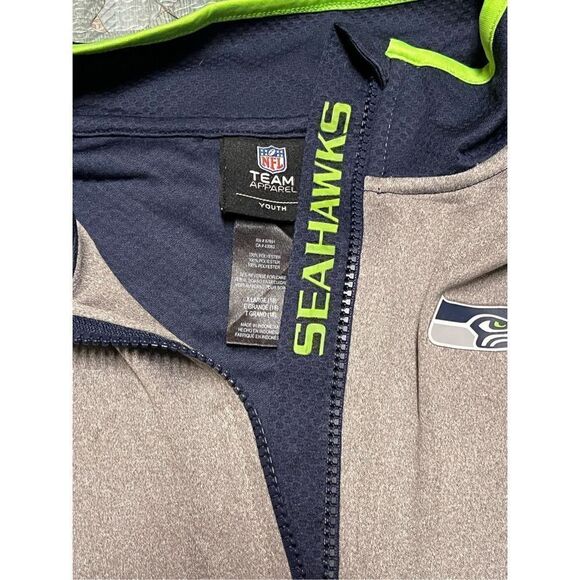 Seattle Seahawks NFL Team Apparel Windbreaker Pullover  1/4 Zip Youth Sz XL - Picture 5 of 5